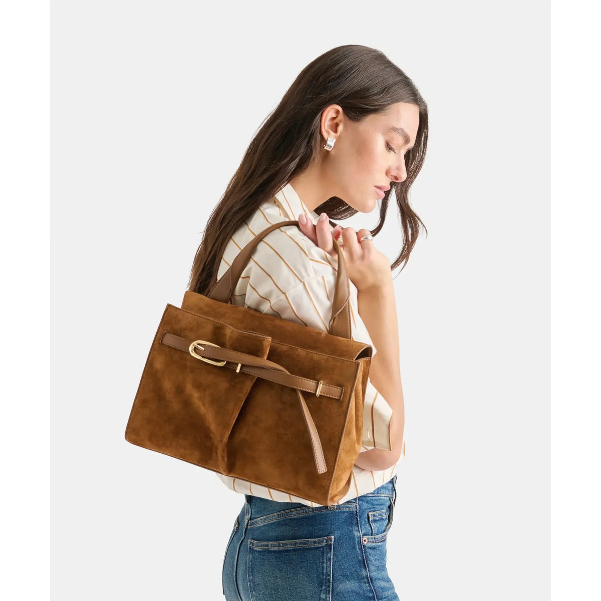 Dolce Vita Borgo Suede Satchel, Dark Tan