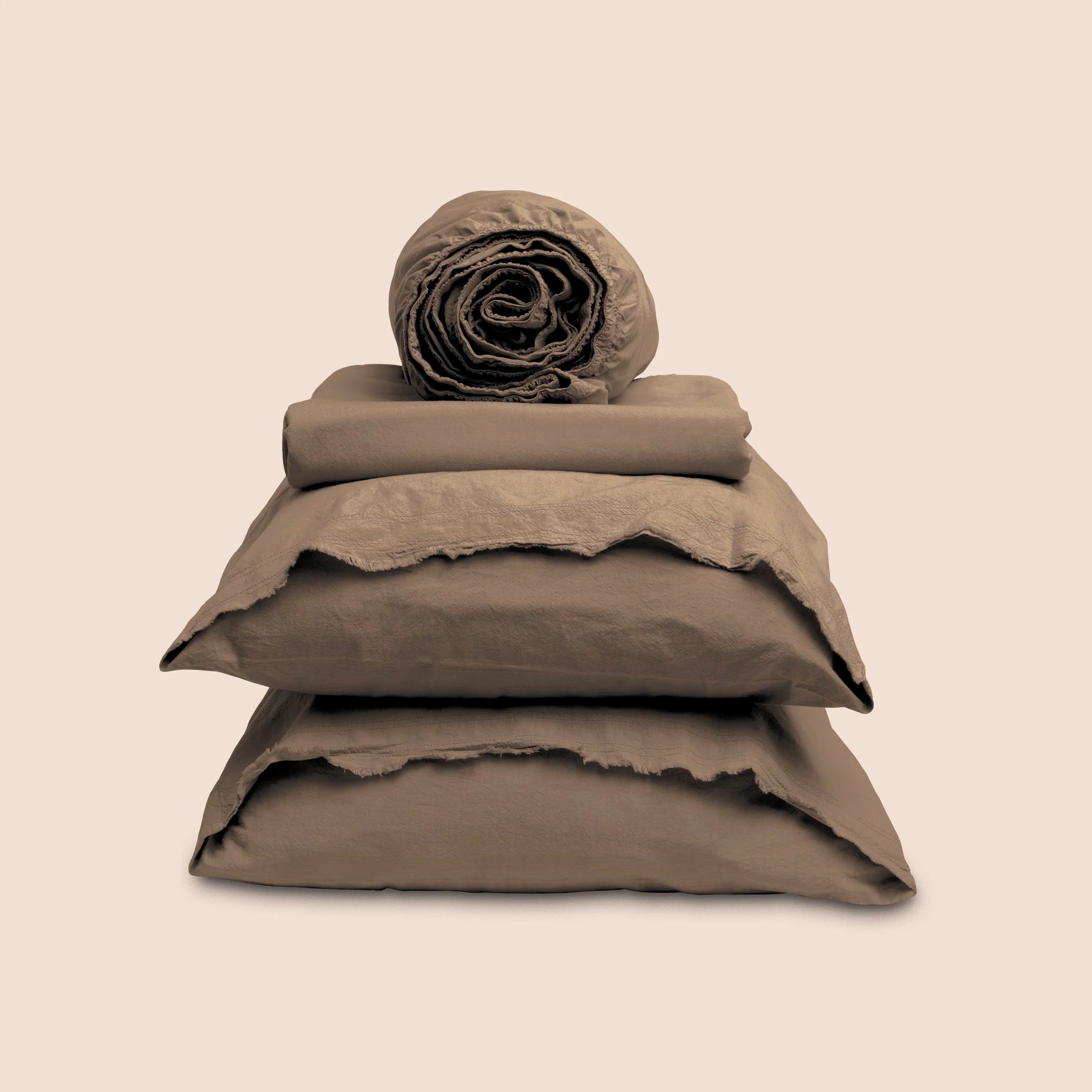 Dr. Weil Garmet Washeed Percale Sheets, Desert Sand