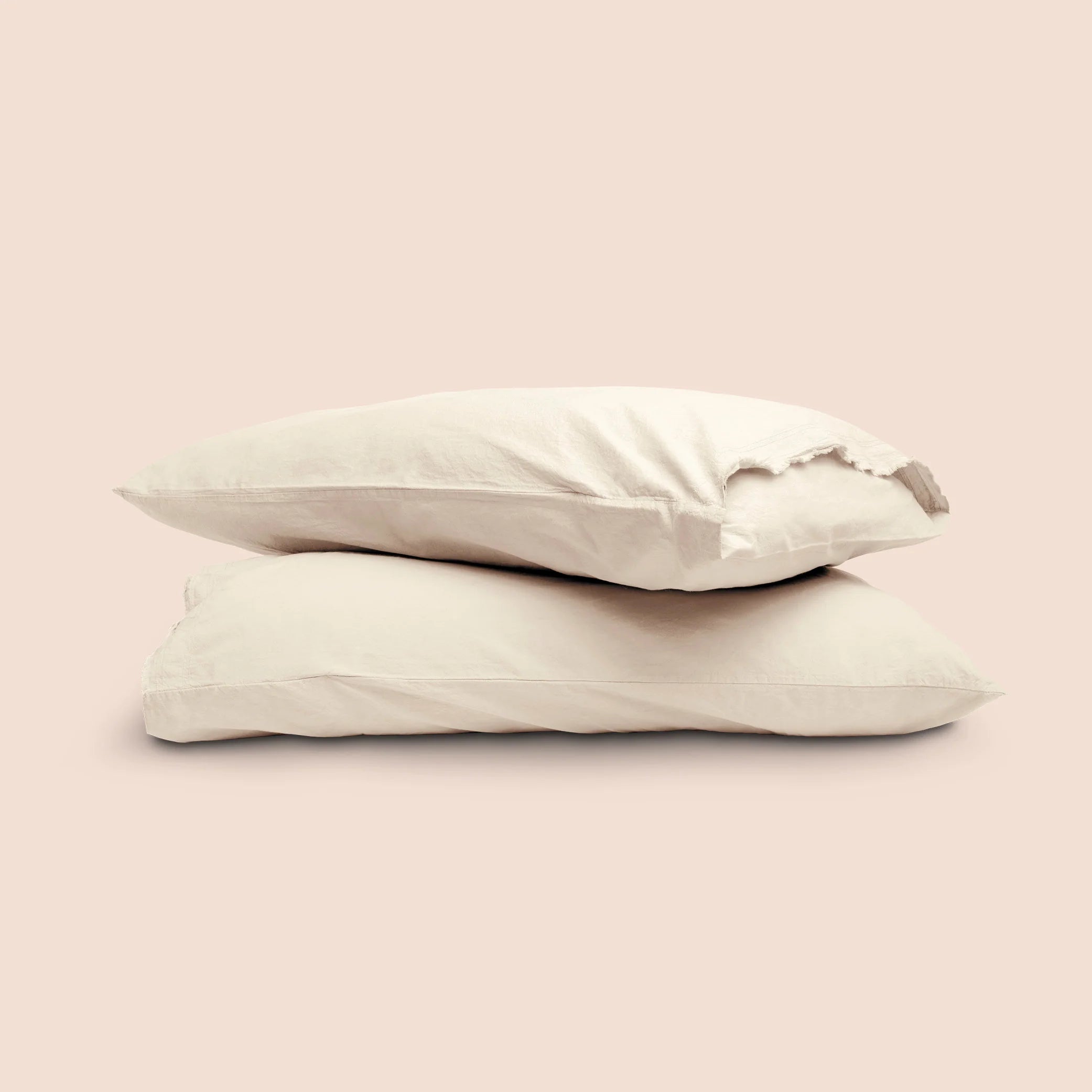 Dr. Weil Garmet Washeed Percale Sheets, Ecru
