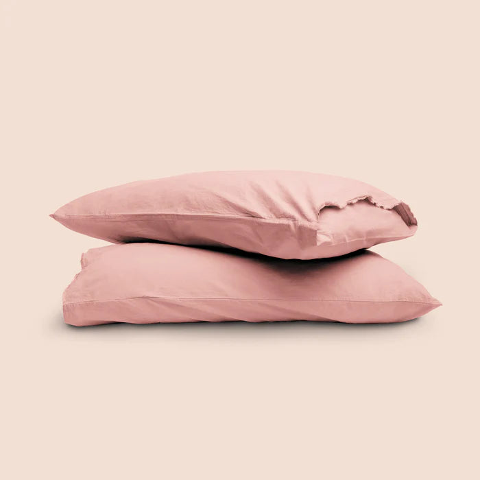 Dr. Weil Garmet Washeed Percale Sheets, Pink Sandstone