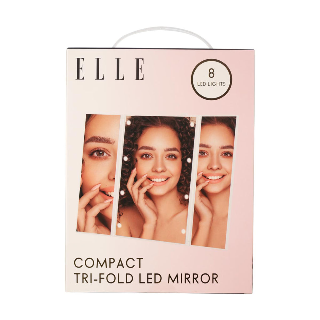 ELLE Compact Tri-Fold LED Mirror