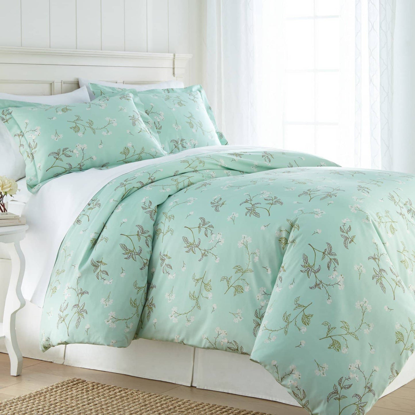 Forget Me Not Duvet Cover Set, Green