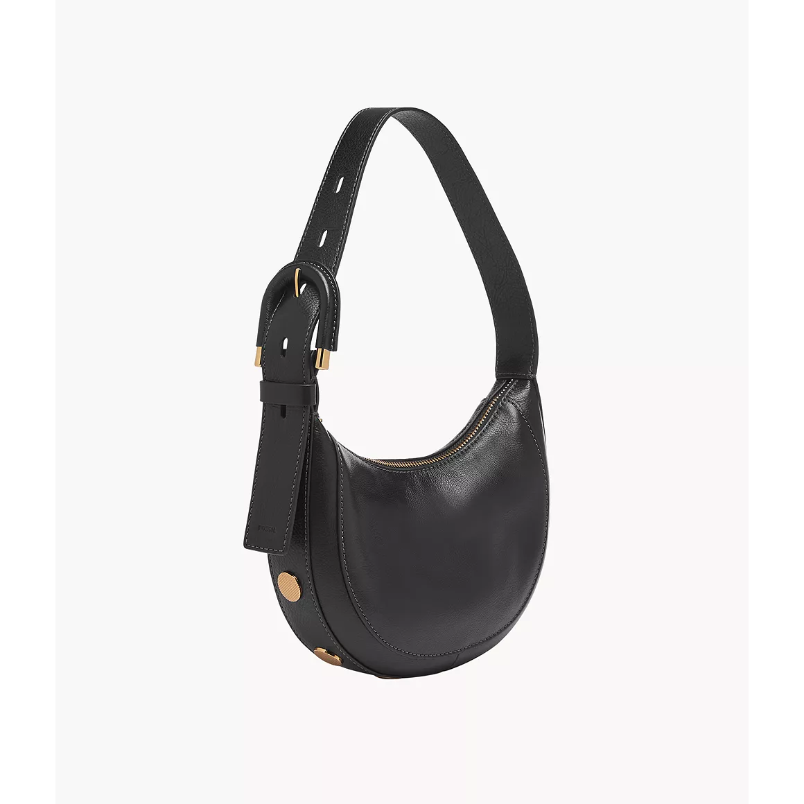 Fossil Harwell Crescent Shoulder Bag, Black