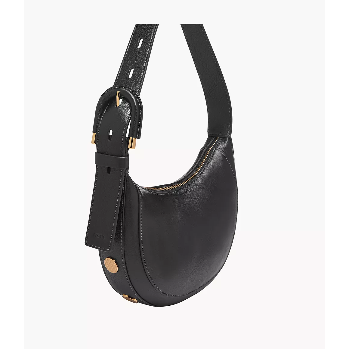 Fossil Harwell Crescent Shoulder Bag, Black