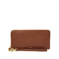 Fossil Logan Leather RFID Zip Wristlet, Brown