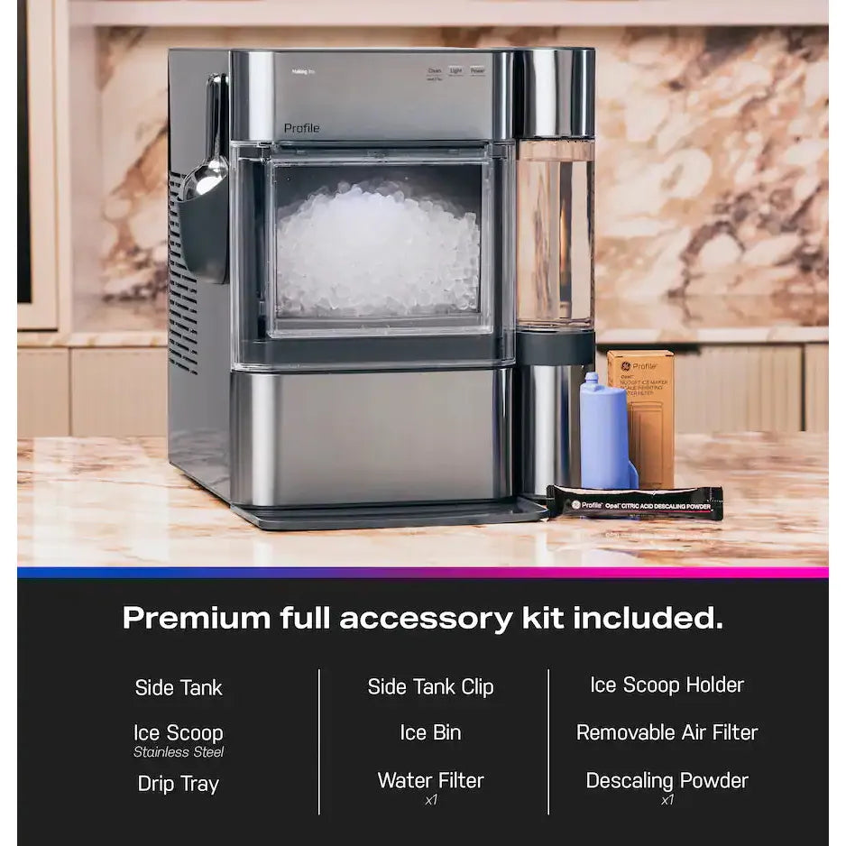 GE Profile Opal 2.0 Ultra Nugget Ice Maker, Stainless Steel