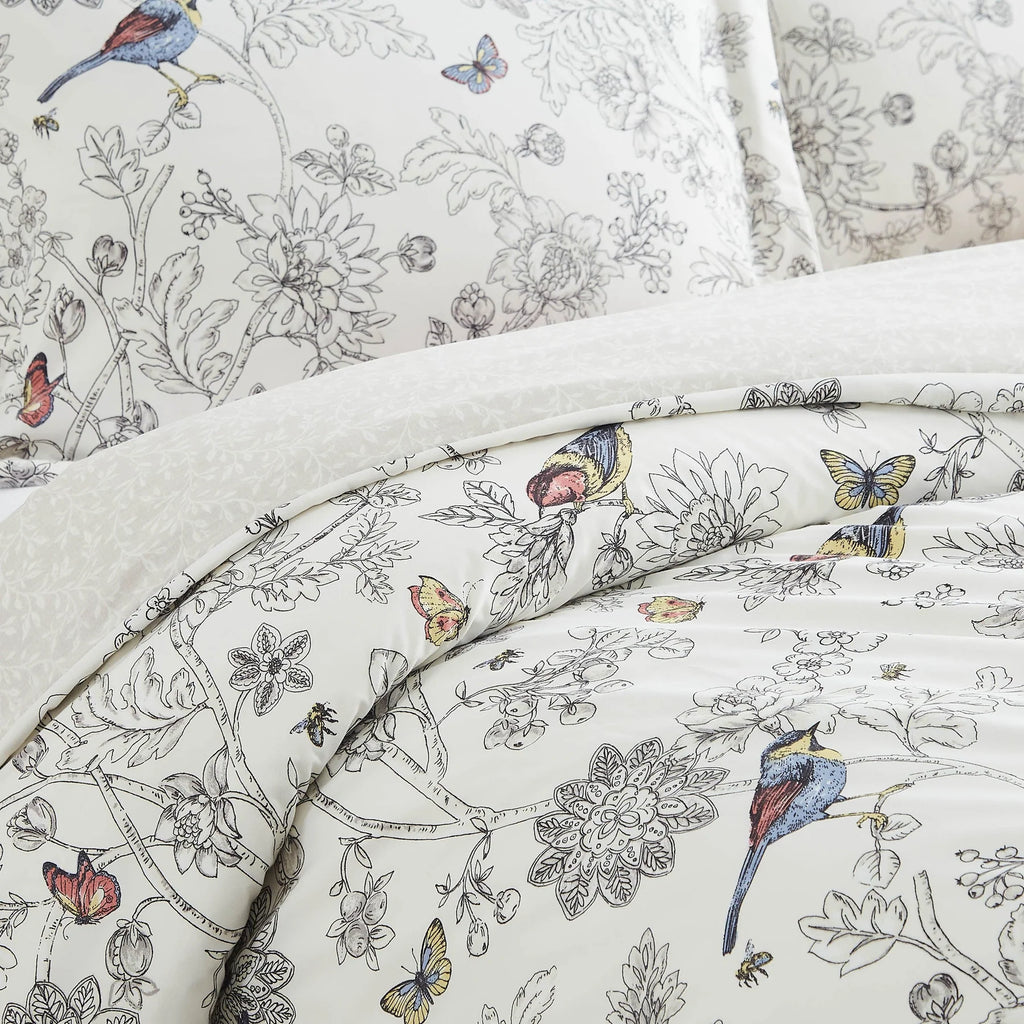 Garden Bird Reversible Duvet Cover Set