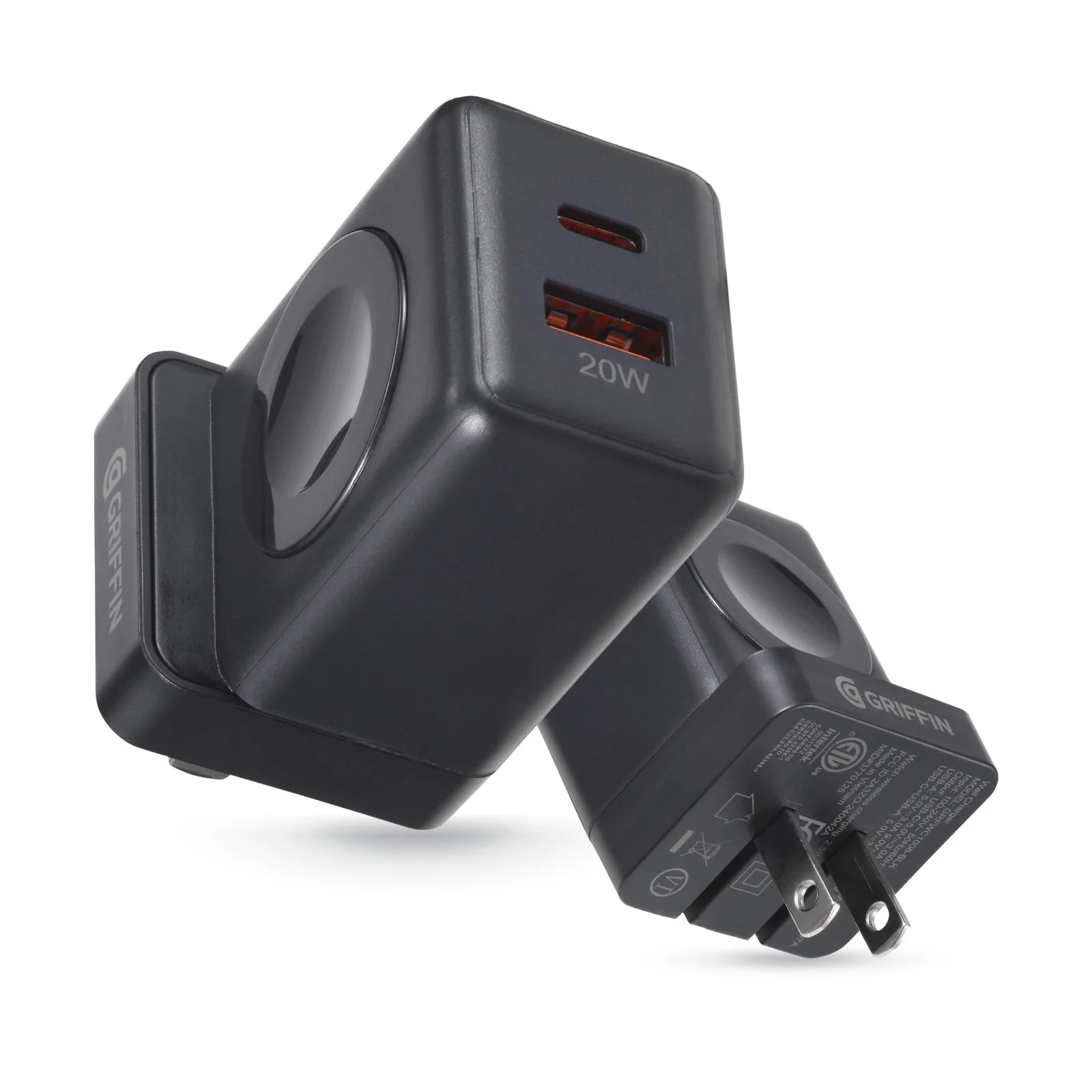 Griffin PowerBlock 20W Wall Charger with SmartWatch Wireless Charging