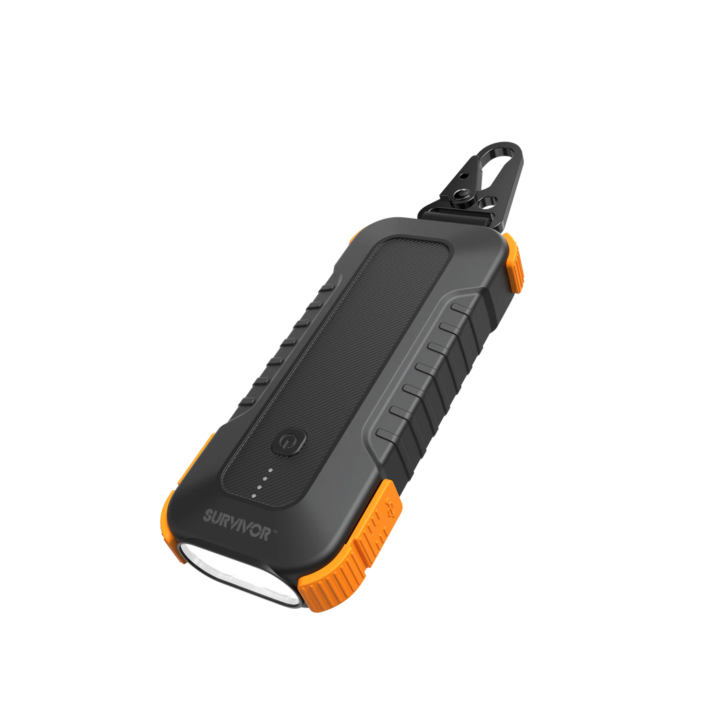 Griffin Survivor Rugged Power Bank with Flashlight, Orange / Black