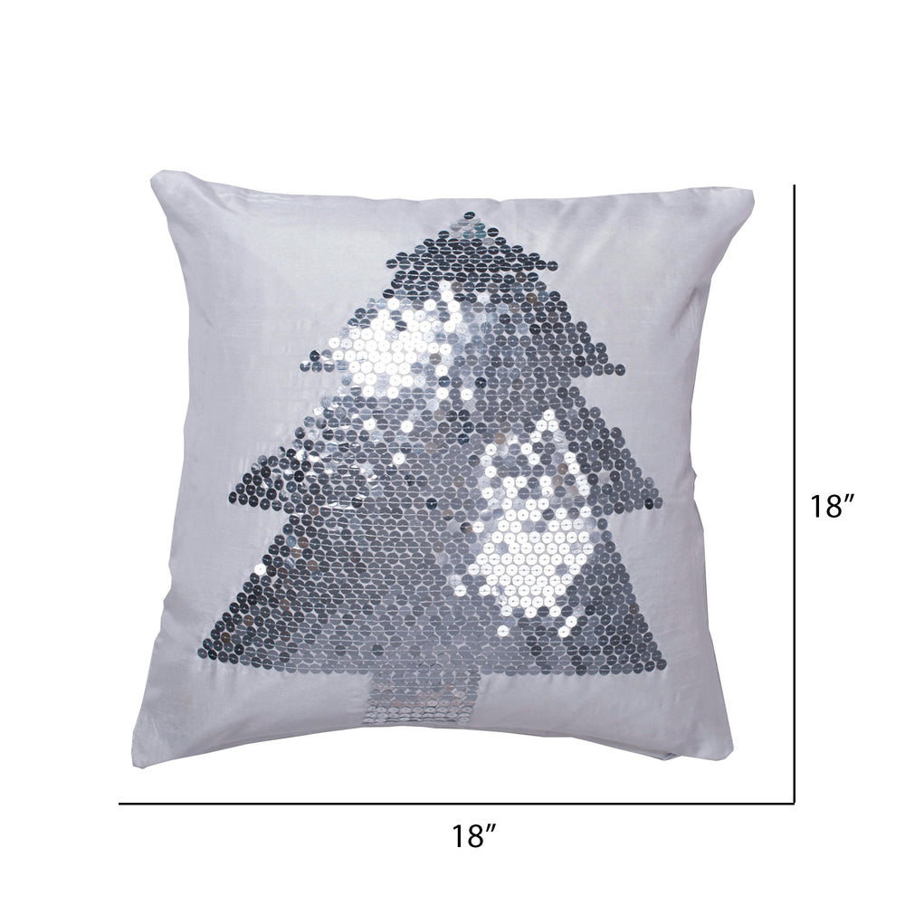 Holiday Tree Sequin & Silk Pillow