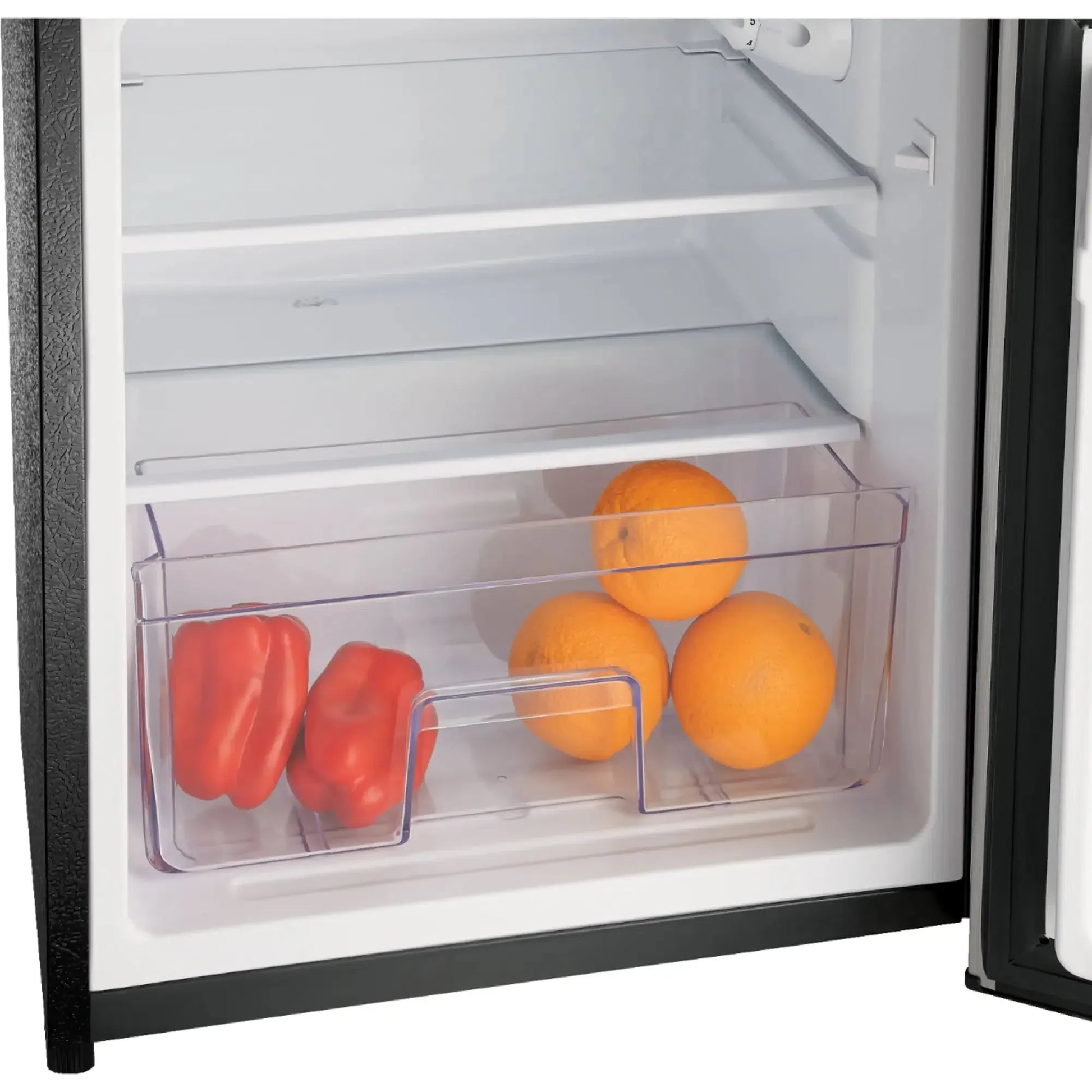 Insiginia Mini Fridge with Top Freezer, Stainless Steel