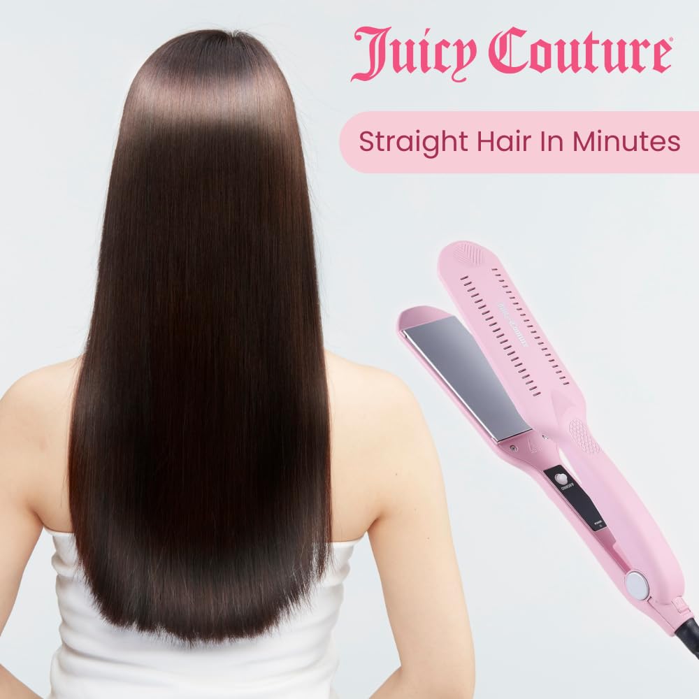 Juicy Couture Extra Wide Ceramic Flat Iron, Pink