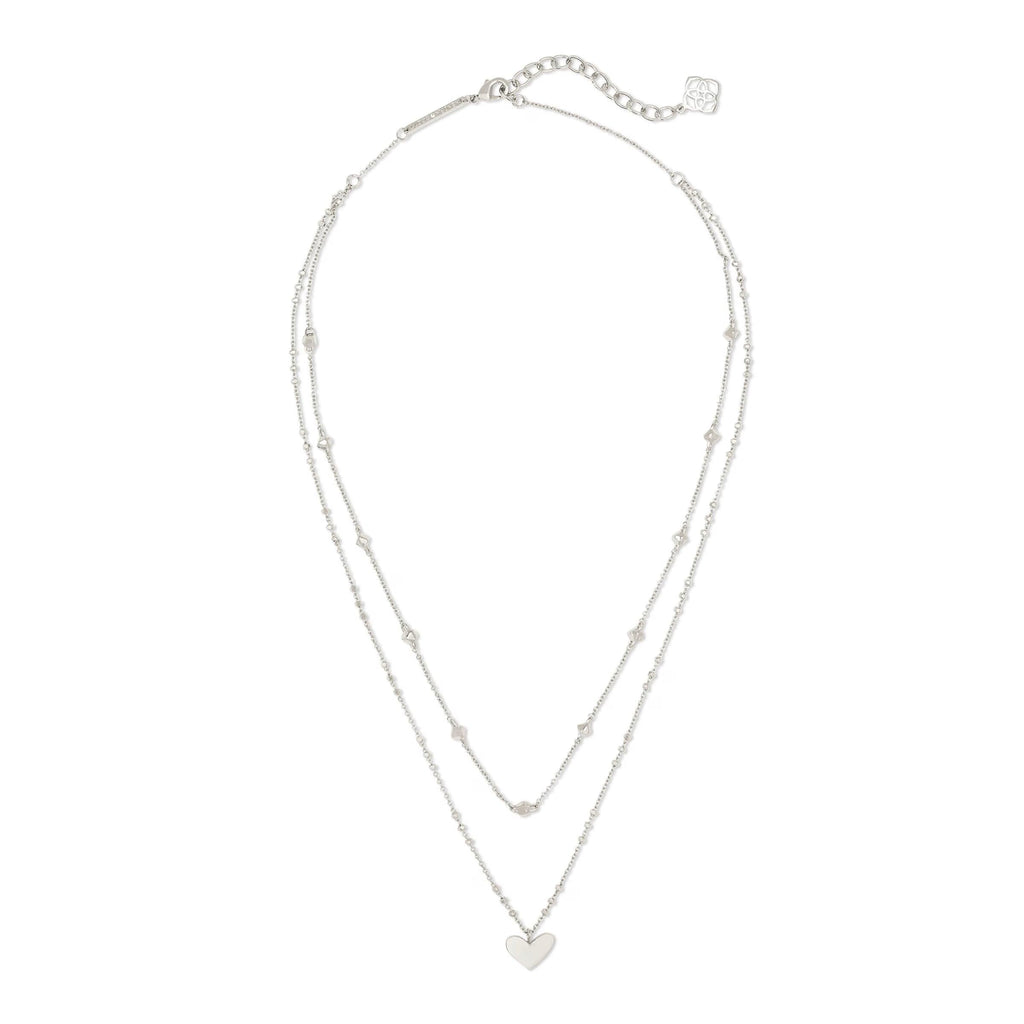 Kendra Scott Ari Heart Multi Strand Necklace, Silver