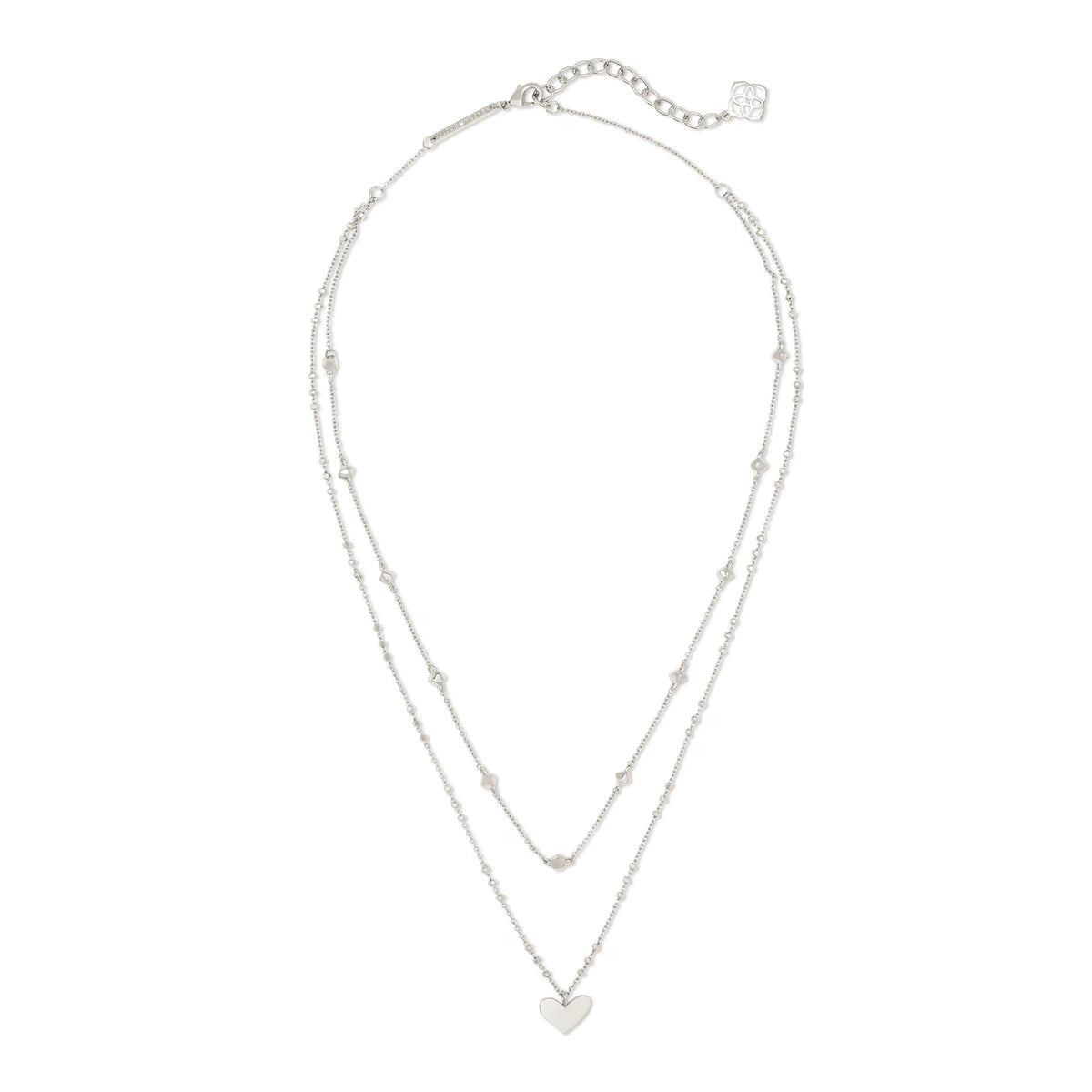Kendra Scott Ari Heart Multi Strand Necklace, Silver