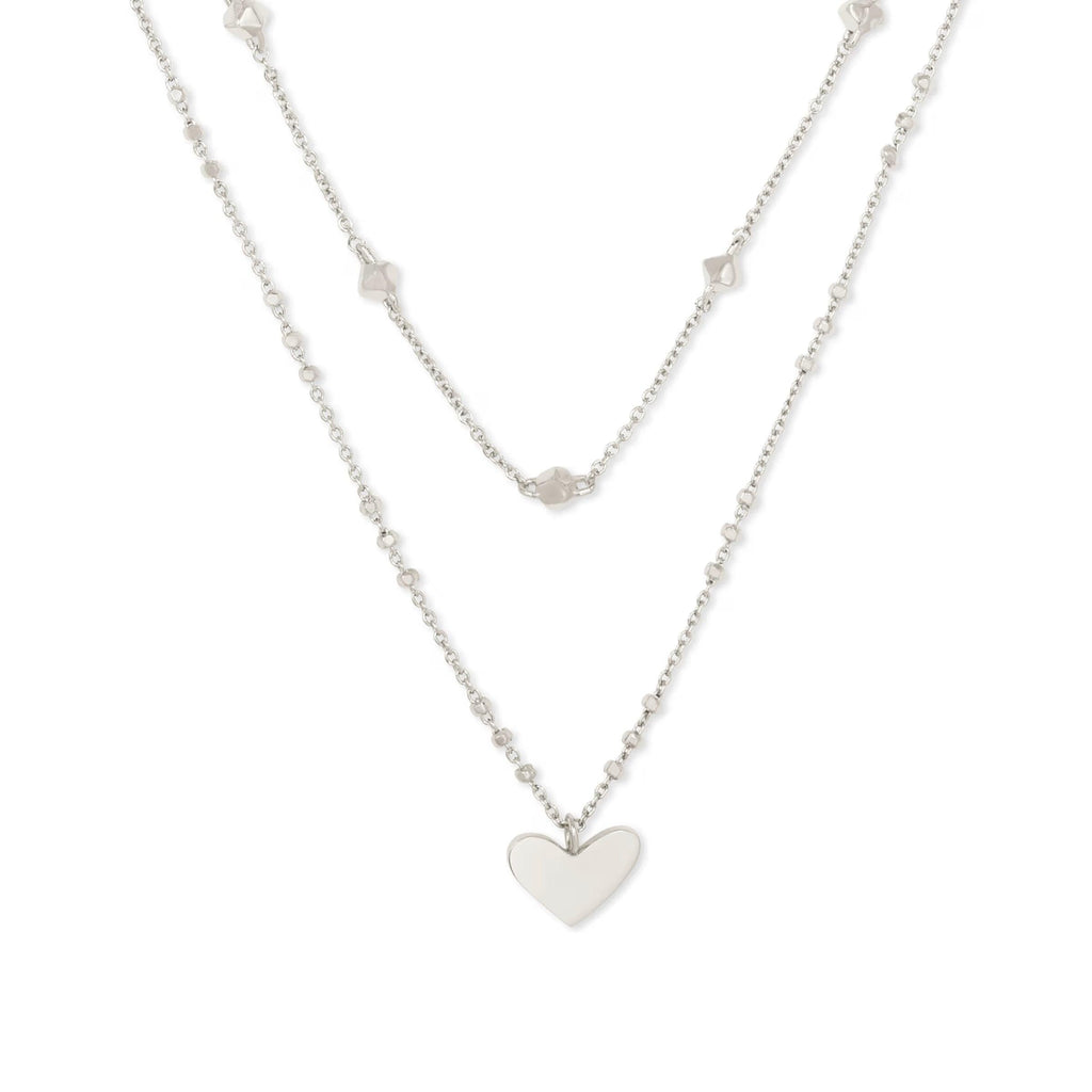 Kendra Scott Ari Heart Multi Strand Necklace, Silver