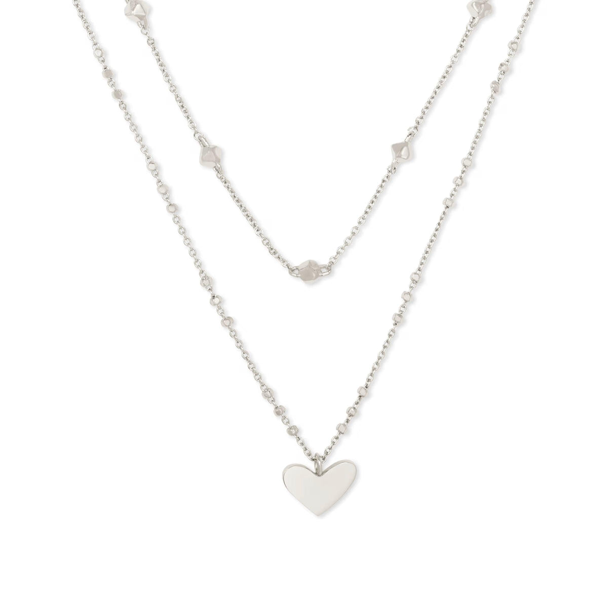 Kendra Scott Ari Heart Multi Strand Necklace, Silver