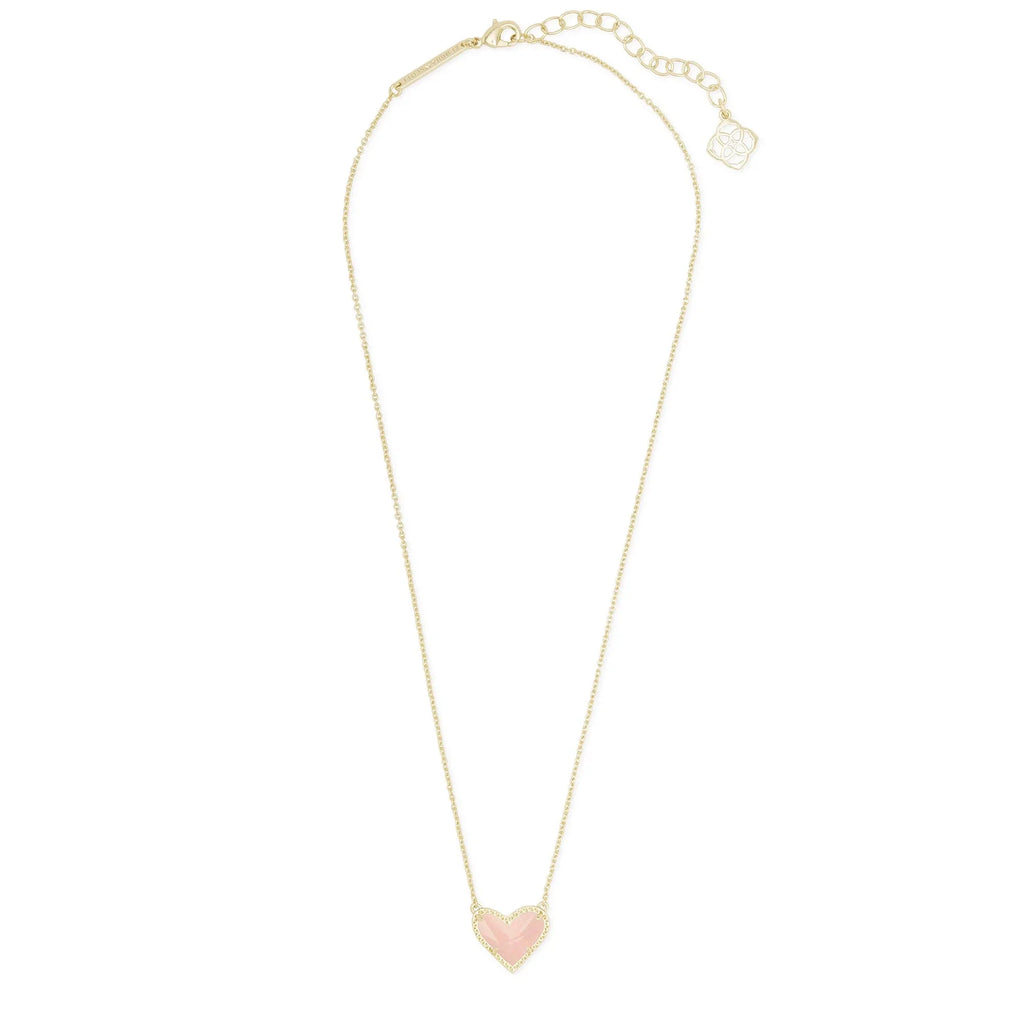 Kendra Scott Ari Heart Pendant Necklace, Rose Quartz