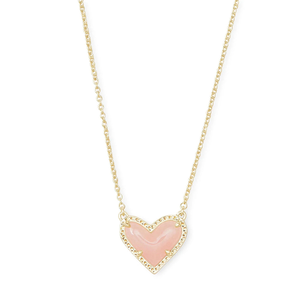 Kendra Scott Ari Heart Pendant Necklace, Rose Quartz