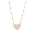 Kendra Scott Ari Heart Pendant Necklace, Rose Quartz
