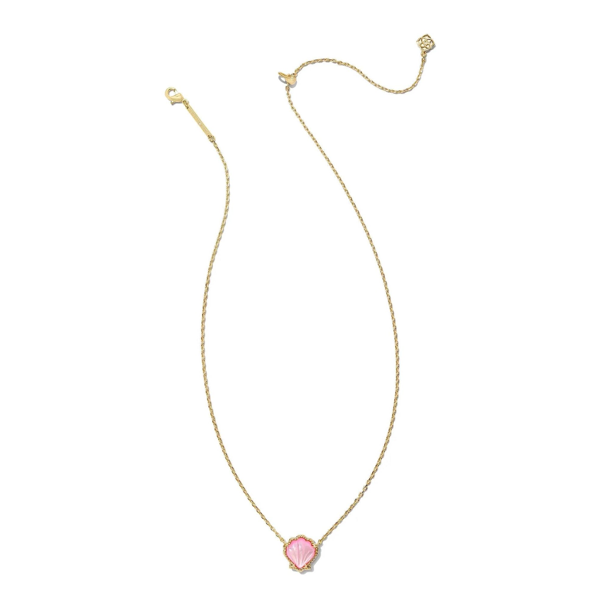 Kendra Scott Brynne Shell Gold Short Pendant Necklace - Blush Mother-of-Pearl