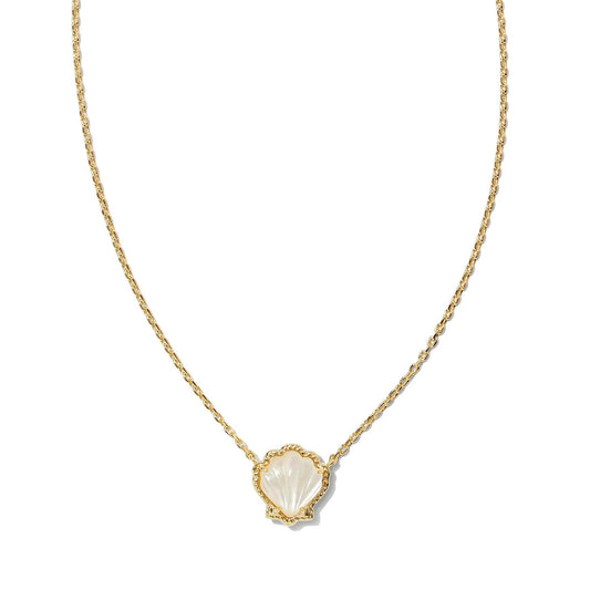 Kendra Scott Brynne Shell Gold Short Pendant Necklace - Ivory Mother-of-Pearl