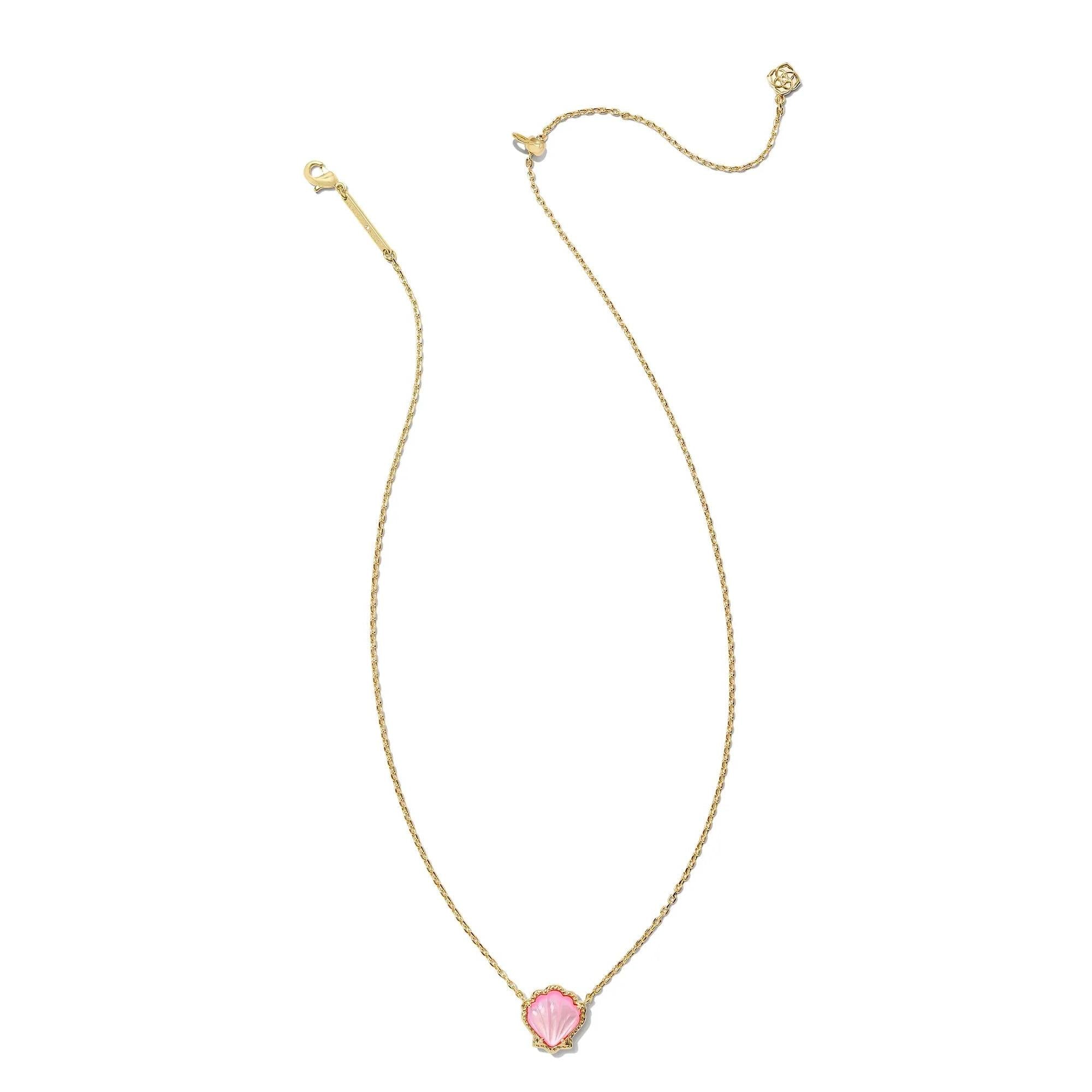Kendra Scott Brynne Shell Gold Short Pendant Necklace - Blush Mother-of-Pearl