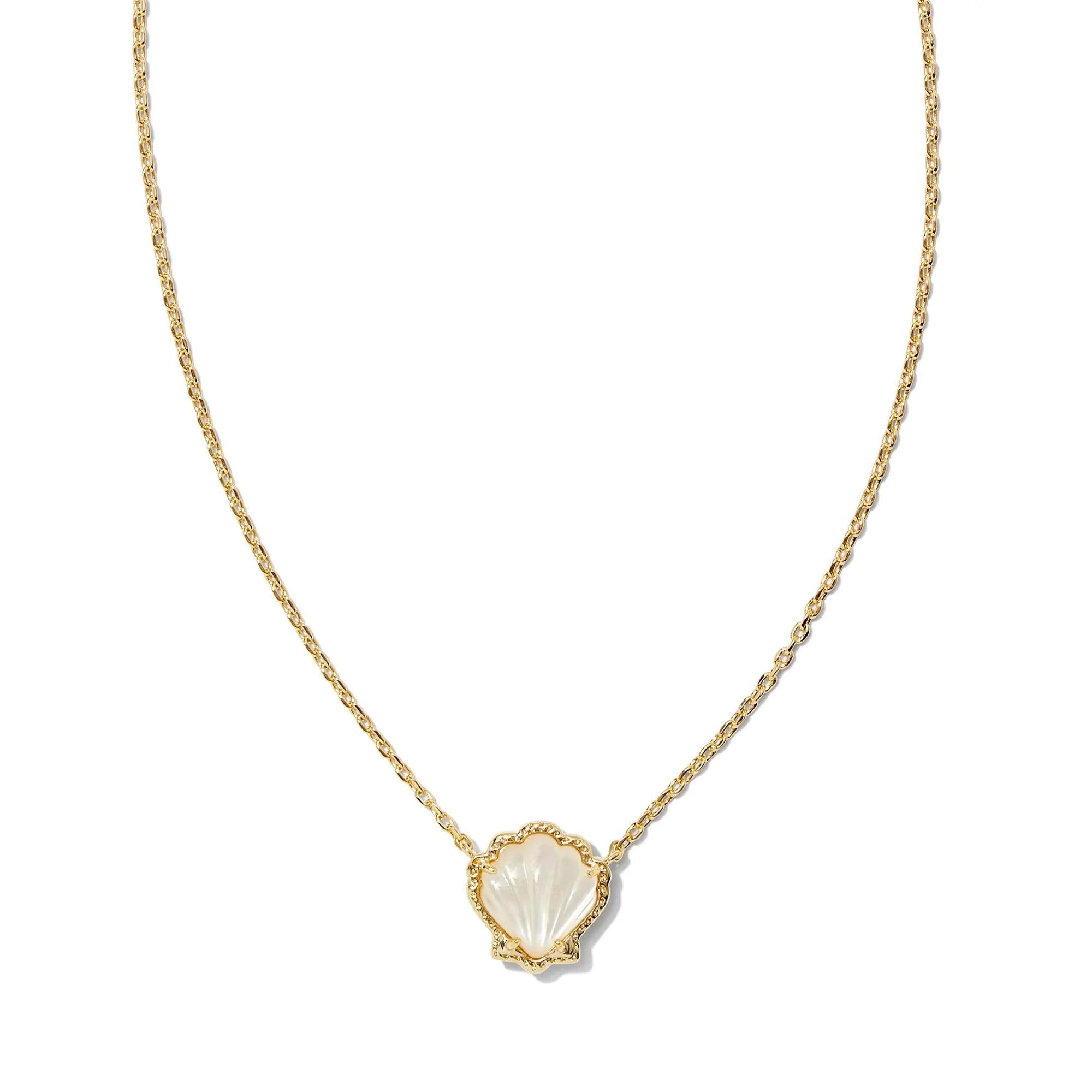 Kendra Scott Brynne Shell Gold Short Pendant Necklace - Ivory Mother-of-Pearl