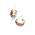 Kendra Scott Cailin Huggie Earrings, Purple Crystal