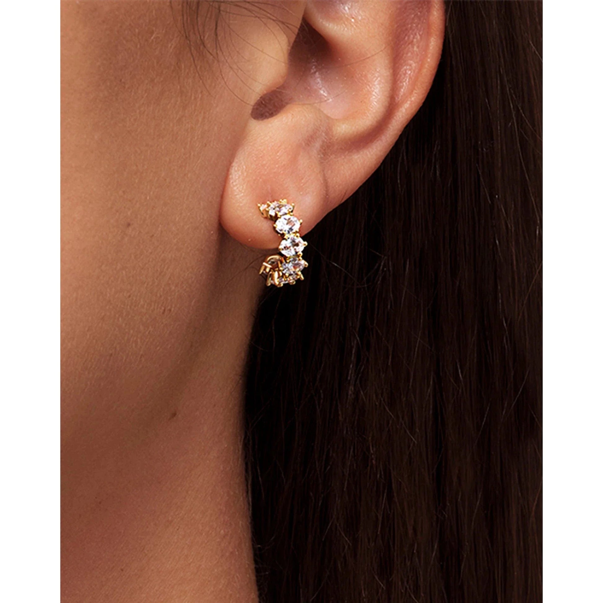 Kendra Scott Cailin Huggie Earrings, White Crystal