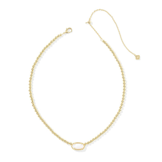 Kendra Scott Elisa Gold Beaded Necklace, Ivory Mother of Pearl