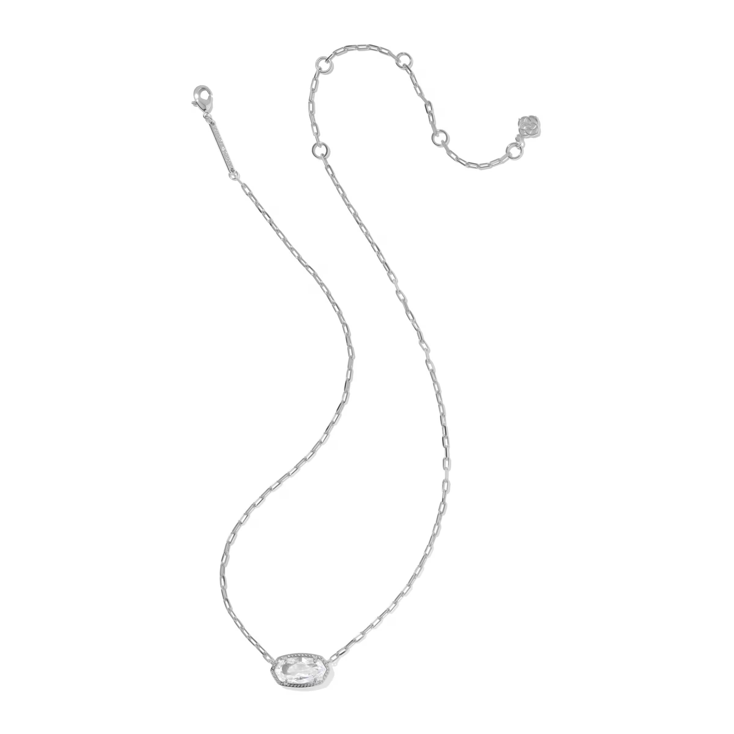 Kendra Scott Elisa Luxe Silver Necklace, White CZ