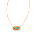 Kendra Scott Elisa Necklace, Bronze Veined Turquoise Magnesite Red Oyster