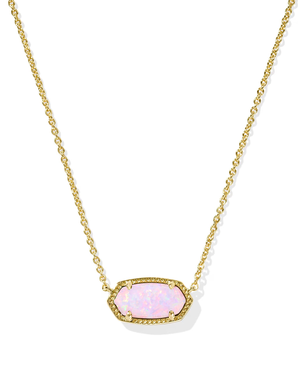 Collar con colgante de oro Elisa de Kendra Scott, cuarzo rosa 