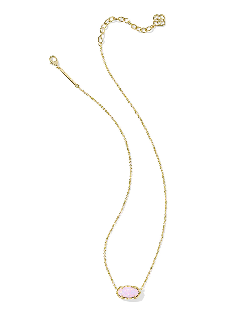 Collar con colgante de oro Elisa de Kendra Scott, cuarzo rosa 