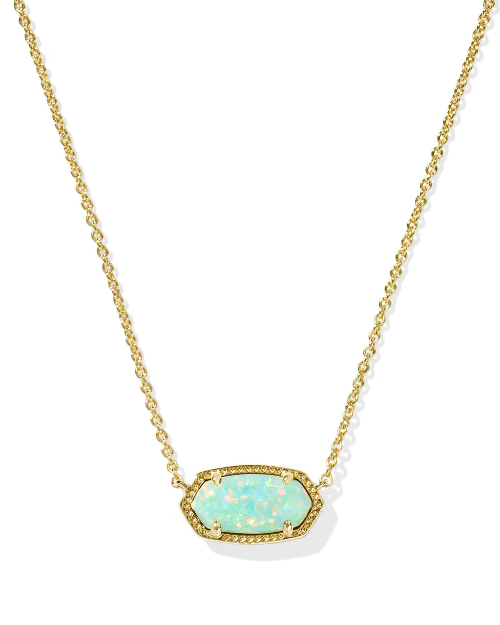 Collar con colgante de oro Elisa de Kendra Scott, cuarzo rosa 