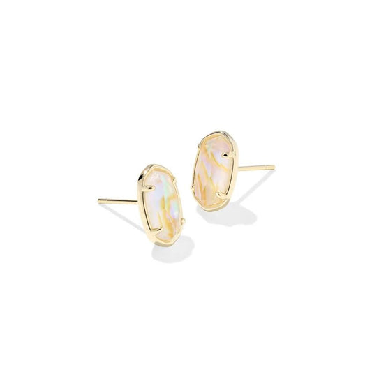 Kendra Scott Grayson Gold Stone Stud Earrings, Iridescent Abalone