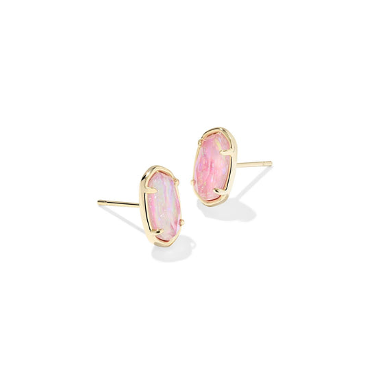 Kendra Scott Grayson Gold Stone Stud Earrings, Pink Iridescent Mother-of-Pearl