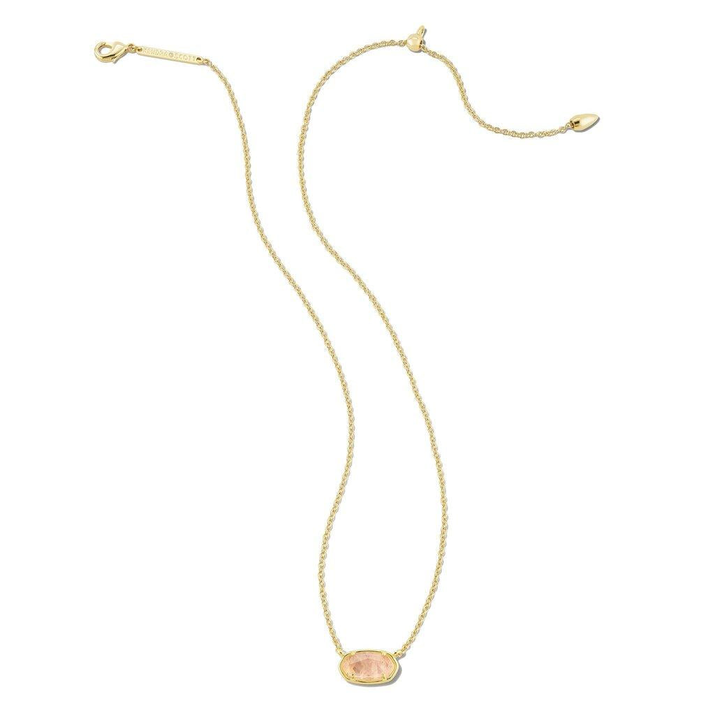 Kendra Scott Grayson Short Pendant Necklace, Rose quartz