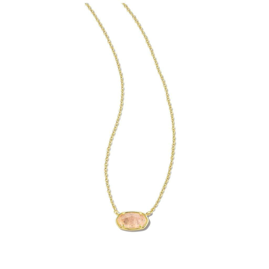 Kendra Scott Grayson Short Pendant Necklace, Rose quartz