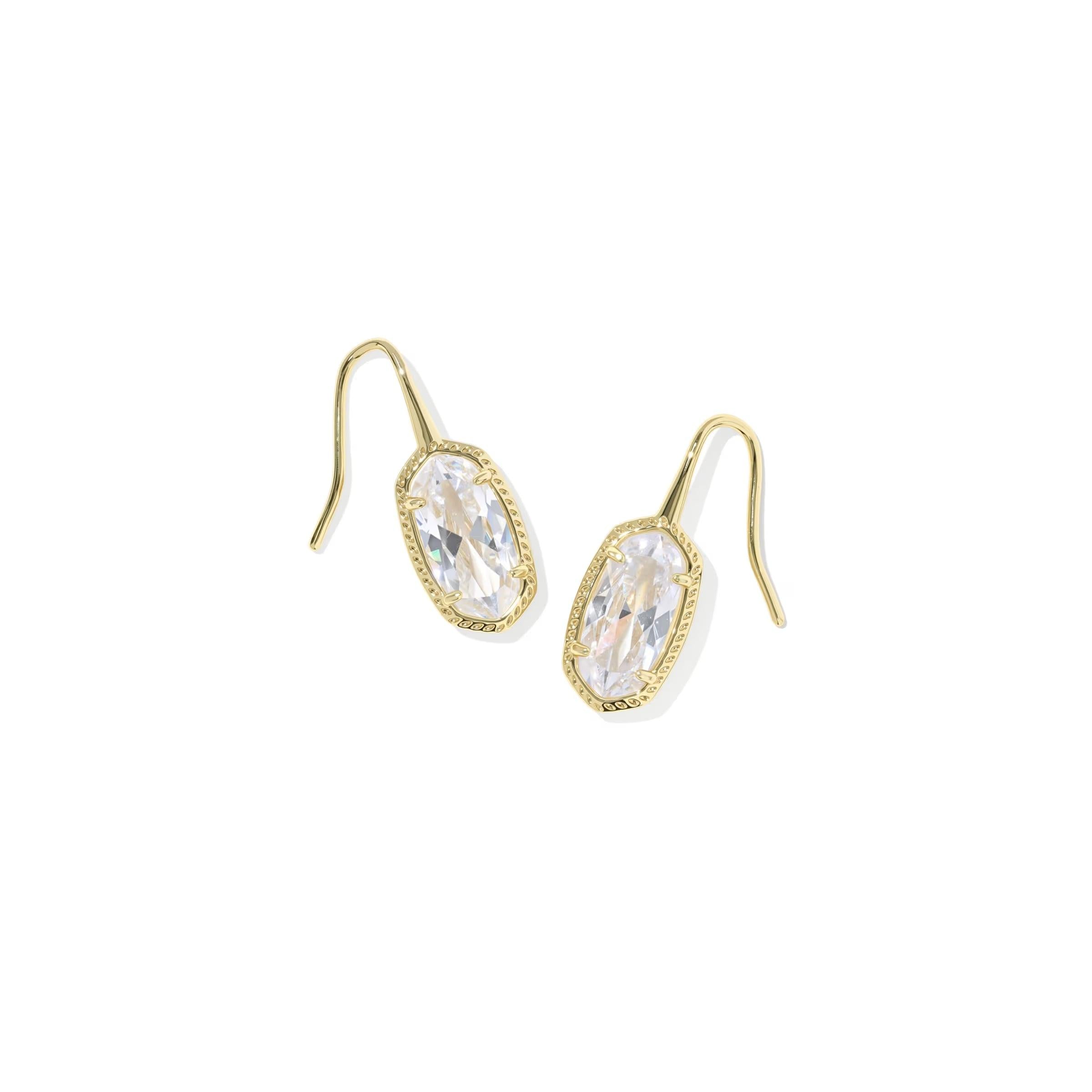 Kendra Scott Lee Luxe Drop Earrings, White CZ