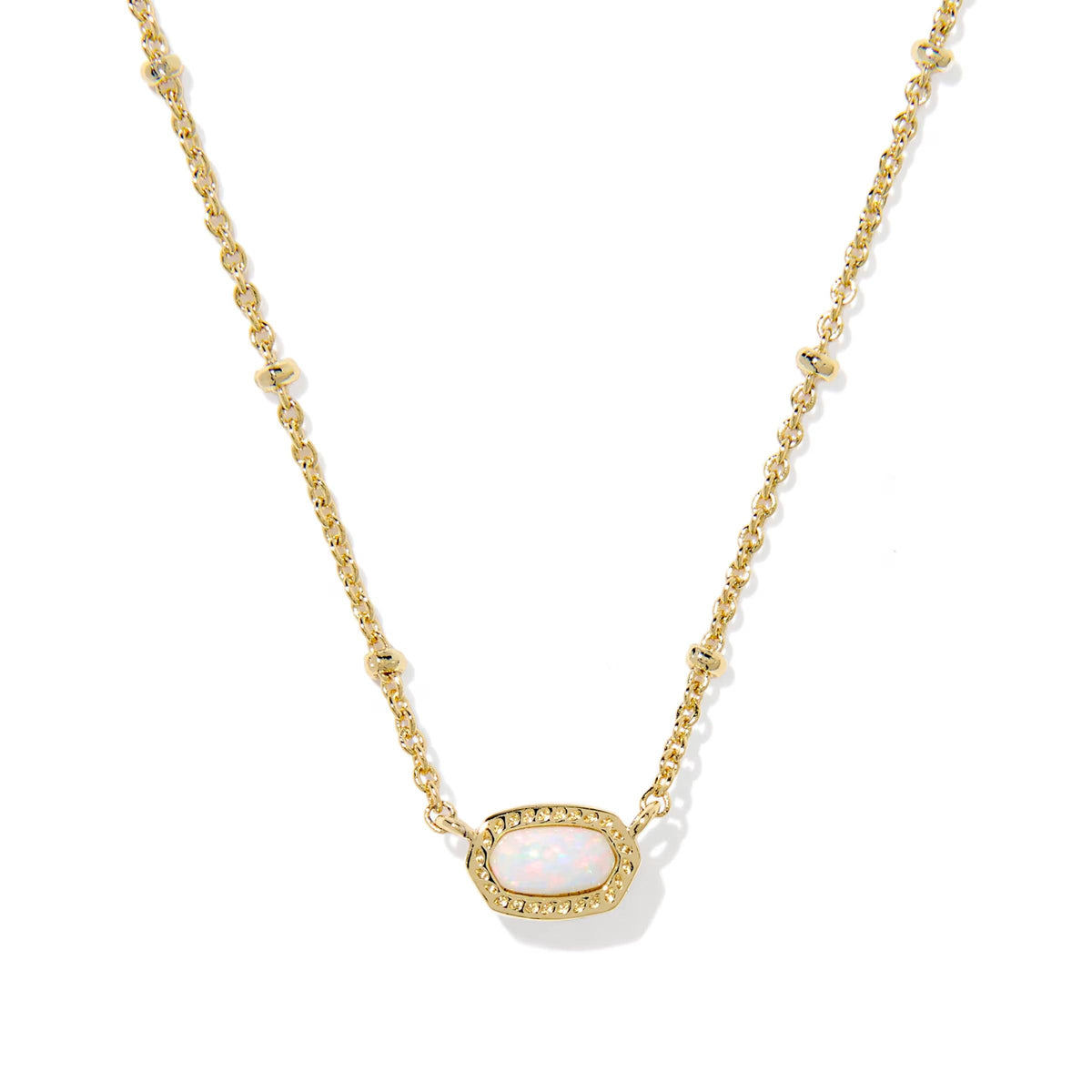 Kendra Scott Mini Elisa Satellite Short Pendant, White Opal