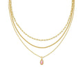 Kendra Scott Mini Elisa Triple Strand Necklace, Carnation Kyocera Opal