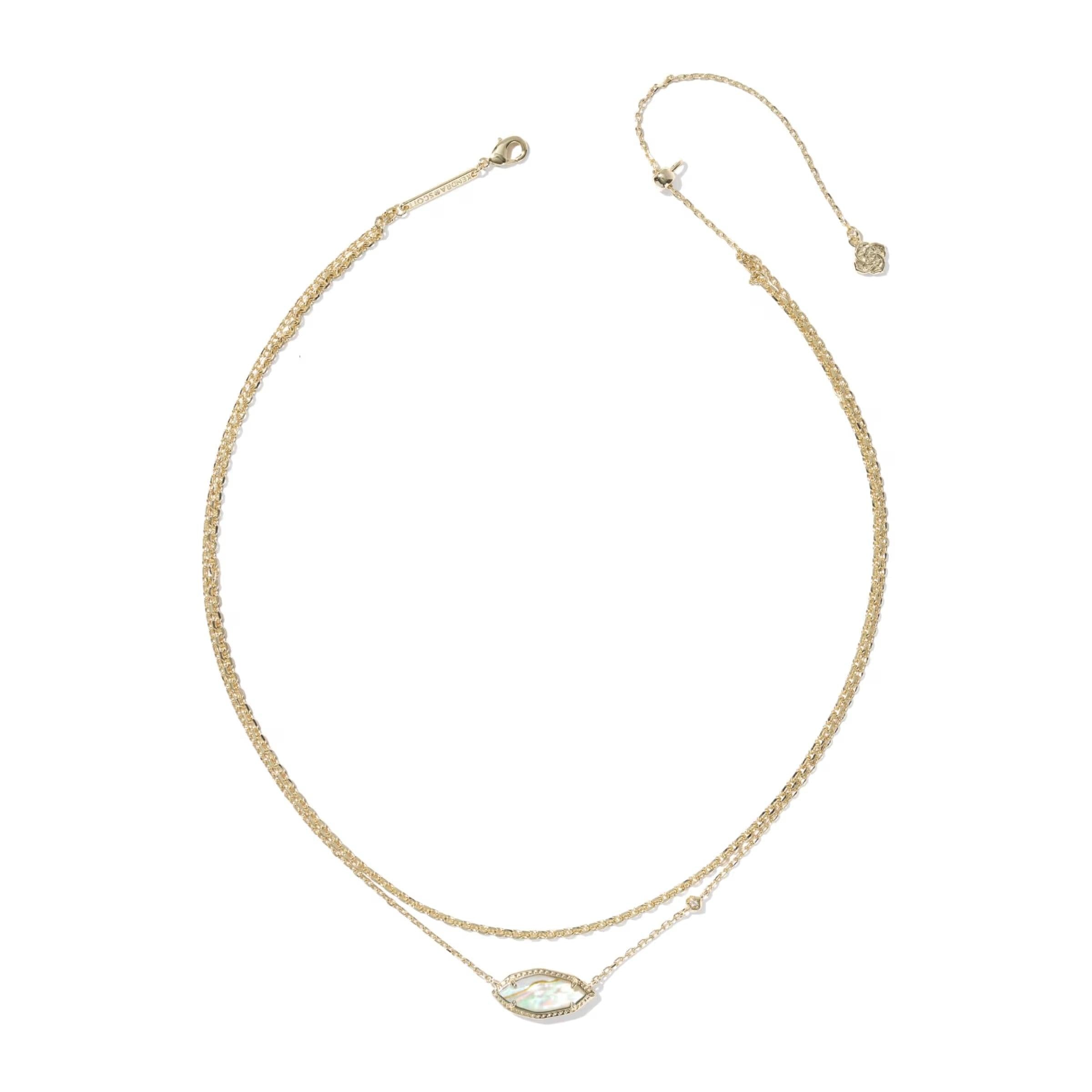 Kendra Scott Ophelia Multi Strand Necklace, Iridescent Abalone Shell
