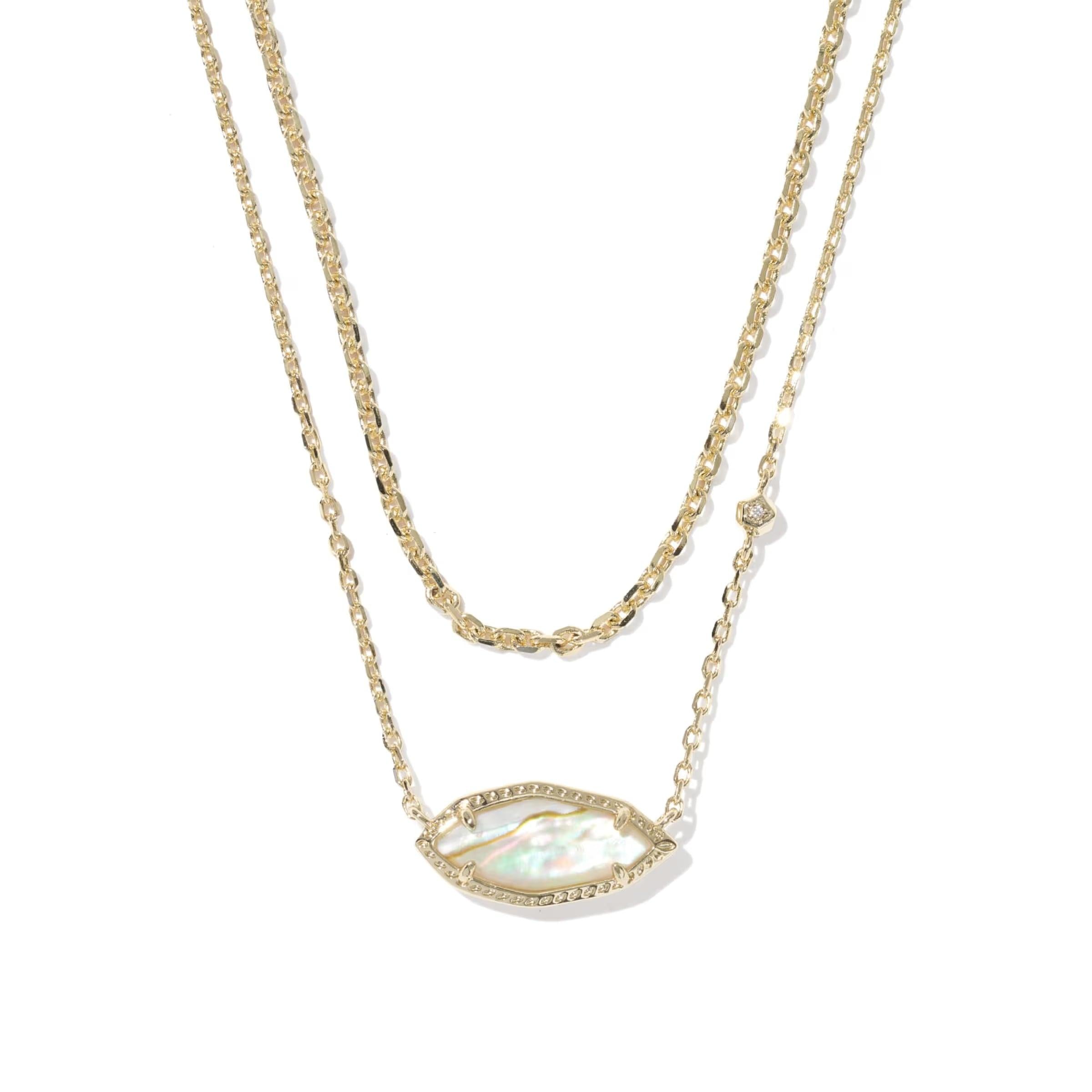Kendra Scott Ophelia Multi Strand Necklace, Iridescent Abalone Shell