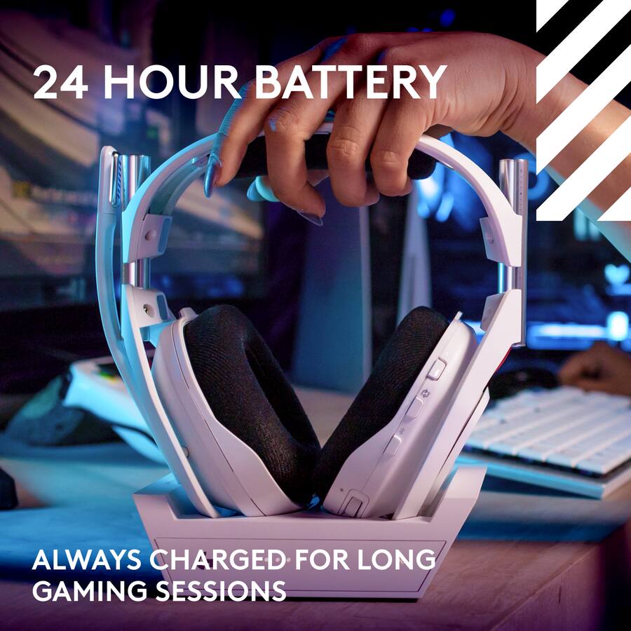 Logitech A50 LIGHTSPEED Wireless Gaming Headset (Gen 5), White