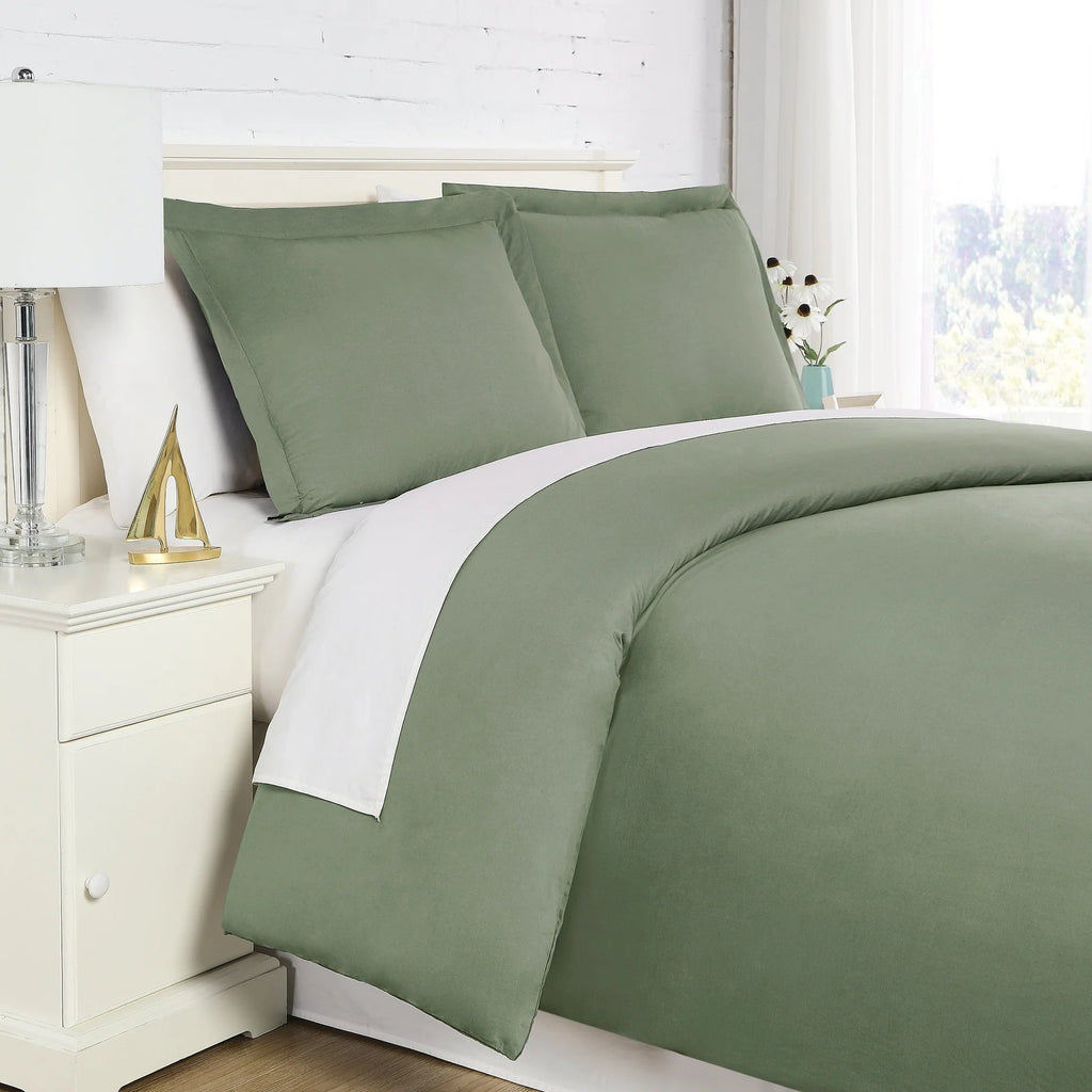 Luxe Microfiber Duvet Set, Green
