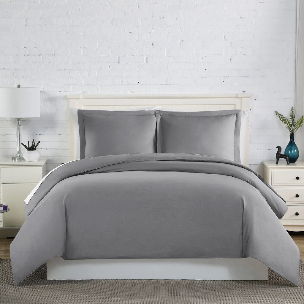 Luxe Microfiber Duvet Set, Grey