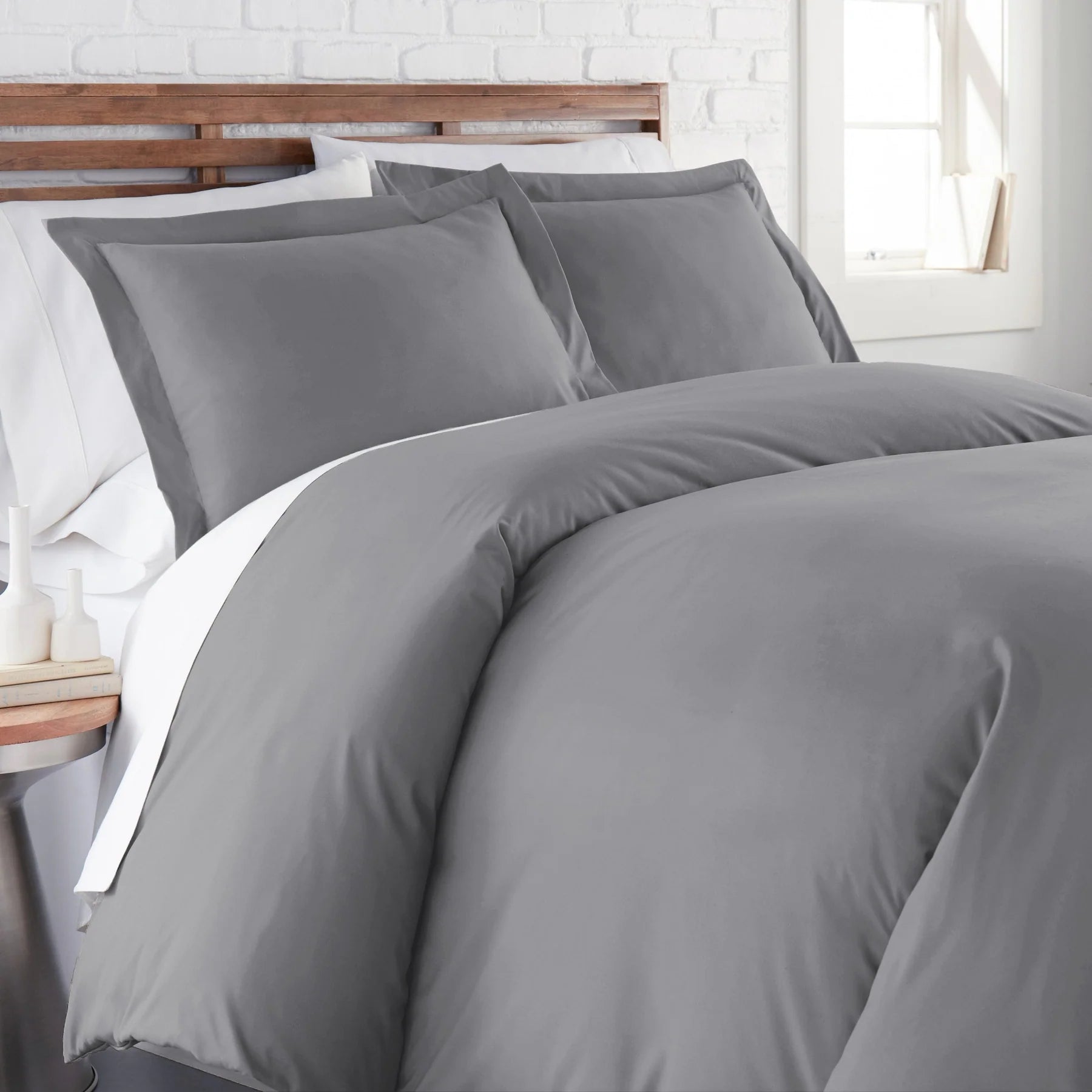 Luxe Microfiber Duvet Set, Grey