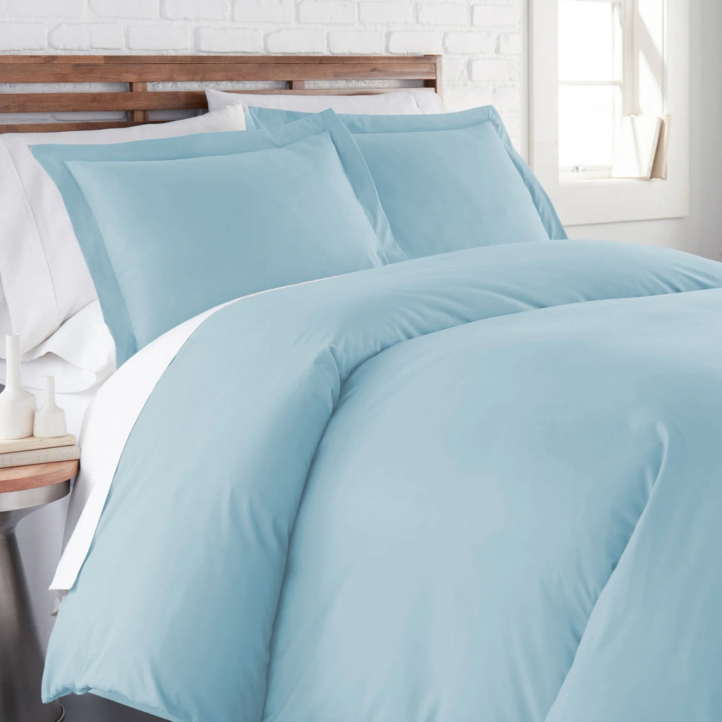 Luxe Microfiber Duvet Set, Light Blue