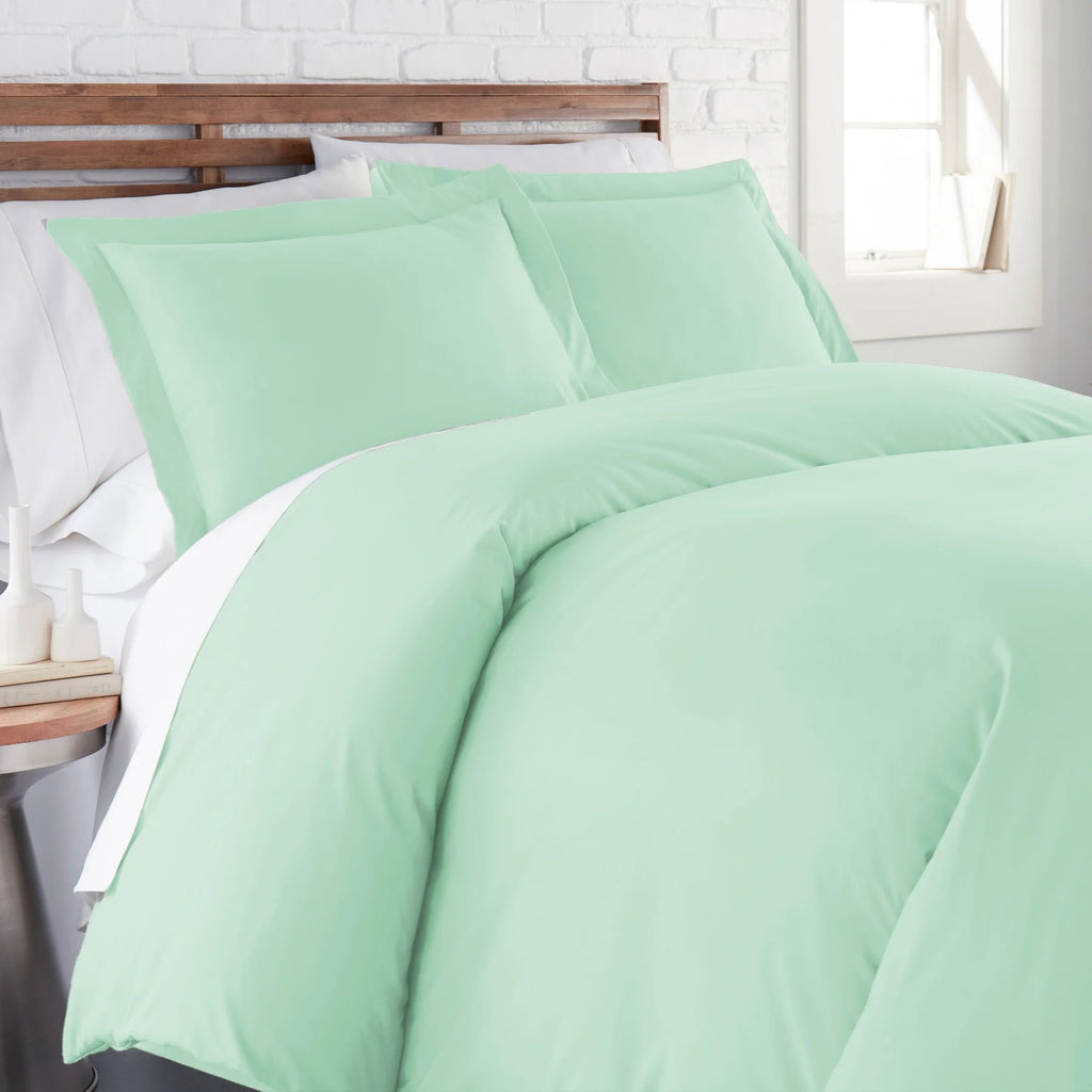 Luxe Microfiber Duvet Set, Light Green